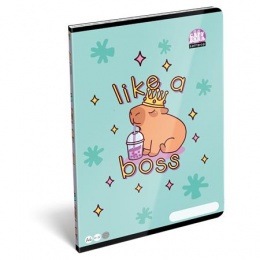 Füzet, tűzött, A4, vonalas, 32 lap, LIZZYSULI, "Lollipop Capybara"